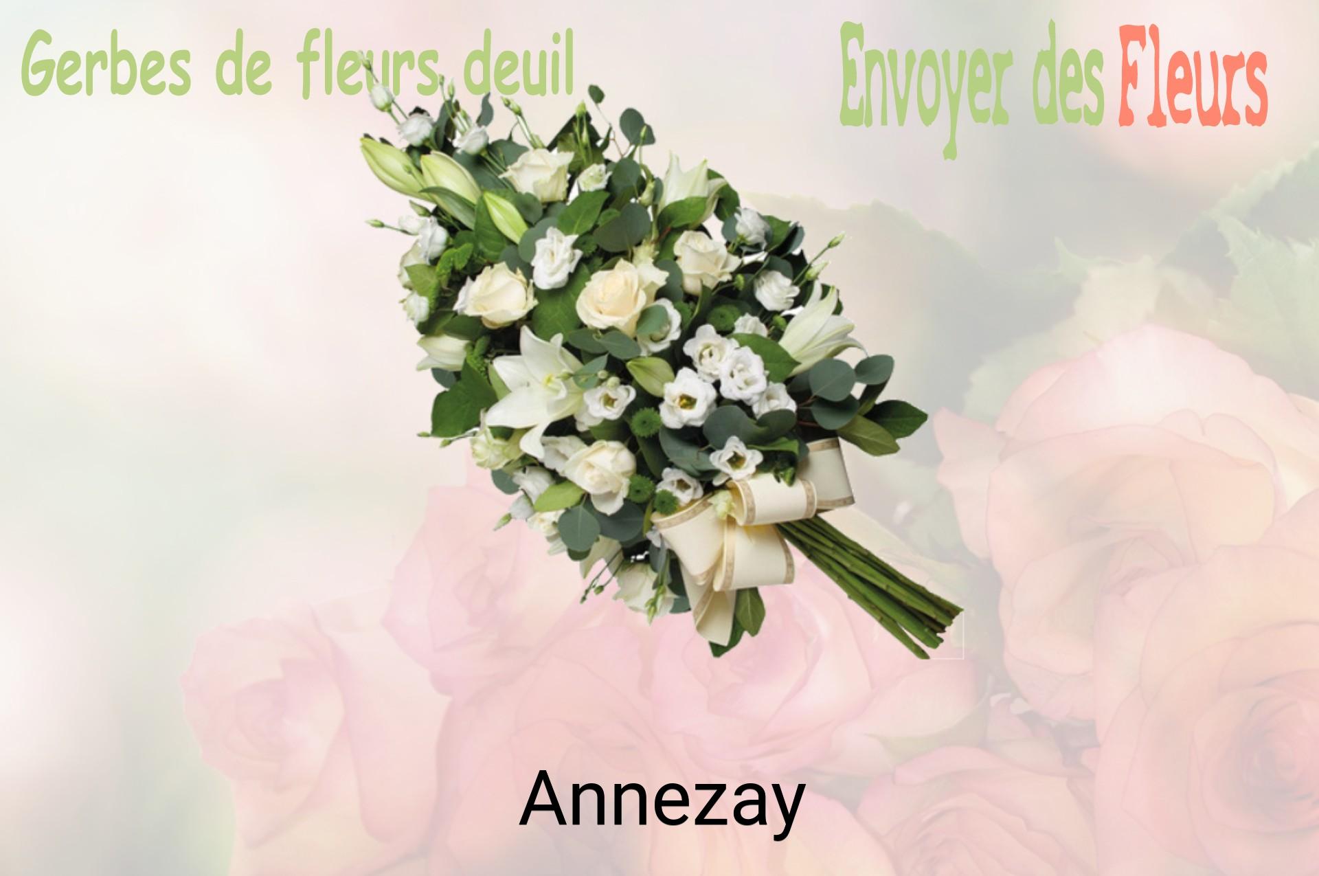 Gerbe de fleurs de deuil livrée à Annezay